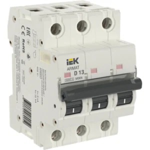 IEK ARMAT Автоматический выключатель M06N 3P D 13А - AR-M06N-3-D013 IEK ARMAT Автоматический выключатель M06N 3P D 13А - AR-M06N-3-D013