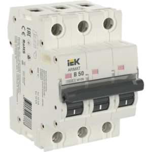 IEK ARMAT Автоматический выключатель M10N 3P B 50А - AR-M10N-3-B050 IEK ARMAT Автоматический выключатель M10N 3P B 50А - AR-M10N-3-B050